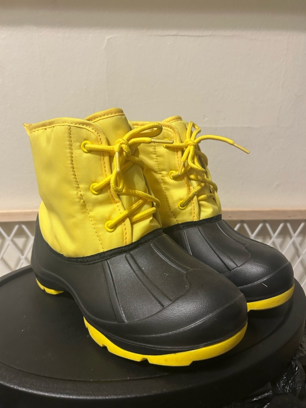Kids Waterproof Yellow and Black Snow Boots